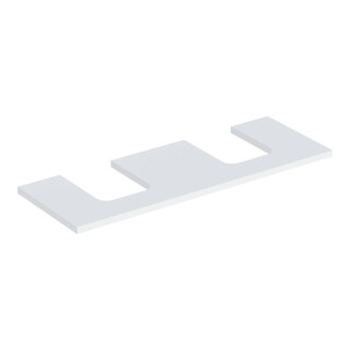 Geberit Plan vasque One 135x3x47cm, blanc laqué, découpe double
