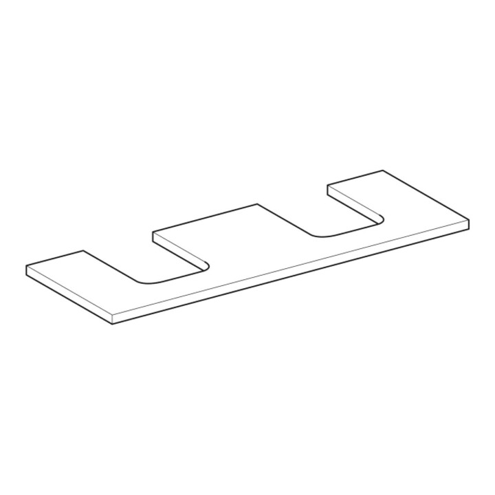 Geberit Plan vasque One 135x3x47cm, blanc laqué, découpe double