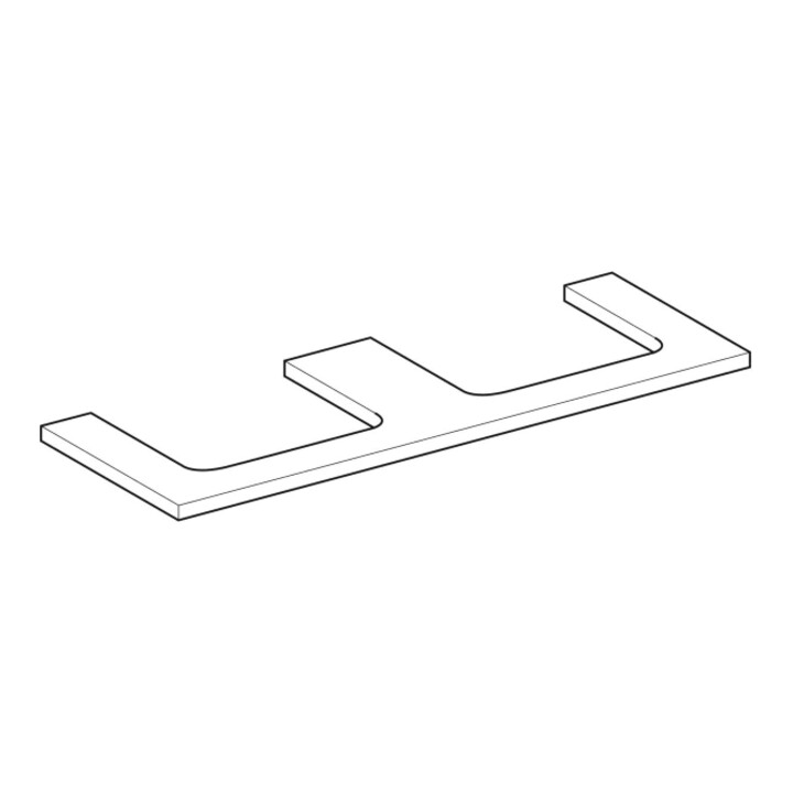 Geberit Plan vasque One 135x3x47cm, sable-gris/l hg, AS double