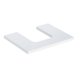 Geberit Plan vasque One 60x3x47 cm, blanc laqué brillant, avec découpe