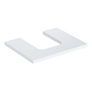 Geberit Plan vasque One 60x3x47 cm, blanc laqué brillant, avec découpe