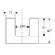 Geberit Plan vasque One 60x3x47 cm, blanc laqué brillant, avec découpe