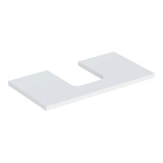 Geberit Plan vasque One 75x3x47cm, blanc/laqué, découpe centrale