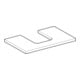 Geberit Plan vasque One 75x3x47cm, blanc/laqué, découpe centrale