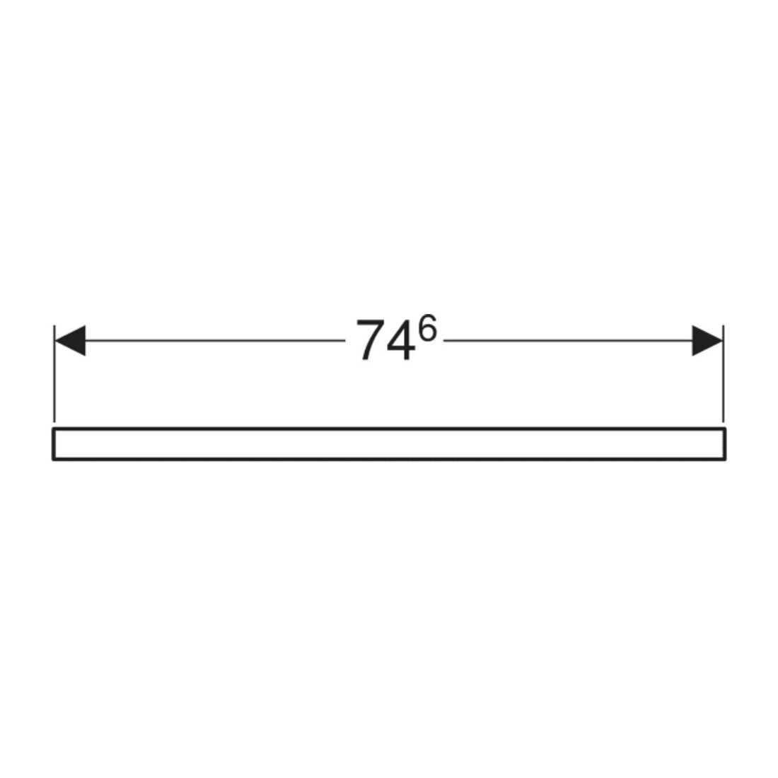 Geberit Plan vasque One 75x3x47cm, blanc/laqué, découpe centrale