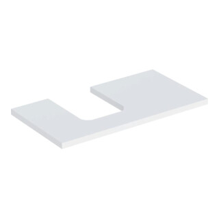 Geberit Plan vasque One 90x3x47 cm, blanc laqué, découpe à gauche
