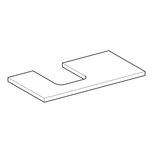 Geberit Plan vasque One 90x3x47 cm, blanc laqué, découpe à gauche