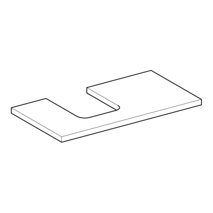 Geberit Plan vasque One 90x3x47 cm, blanc laqué, découpe à gauche