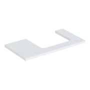 Geberit Plan vasque One 90x3x47cm, blanc laqué, découpe à droite