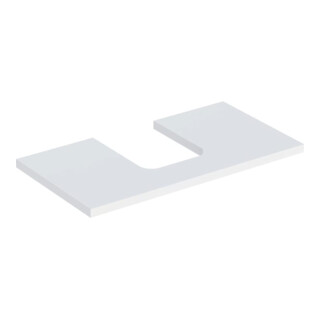 Geberit Plan vasque One 90x3x47cm, blanc laqué, découpe centrale