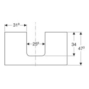 Geberit Plan vasque One 90x3x47cm, blanc laqué, découpe centrale-4