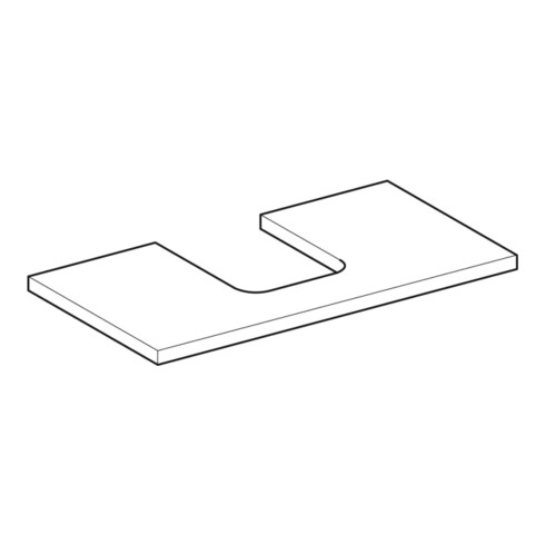 Geberit Plan vasque One 90x3x47cm, blanc laqué, découpe centrale