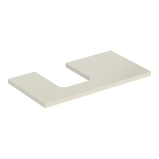Geberit Plan vasque One 90x3x47cm, sable-gris/H I P, découpe gauche