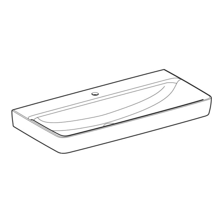 Geberit Plan vasque Renova 100x48 cm, mitigeur, sans trop-plein, blanc