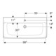 Geberit Plan vasque Renova 100x48 cm, mitigeur, sans trop-plein, blanc