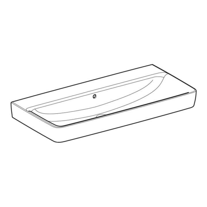 Geberit Plan vasque Renova 100x48 cm, sans robinet, avec trop-plein, blanc