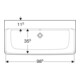 Geberit Plan vasque Renova 100x48 cm, sans robinet, avec trop-plein, blanc