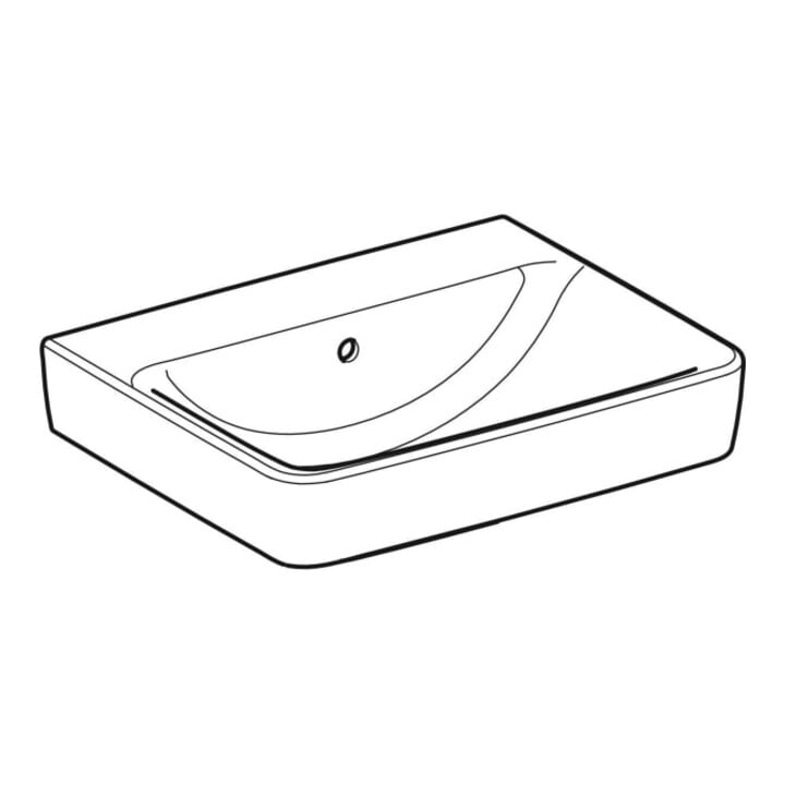 Geberit Plan vasque Renova 55x44 cm, sans robinet, avec trop-plein, blanc KeraTect