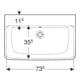 Geberit Plan vasque Renova 75x48 cm, sans robinet, avec trop-plein, blanc KeraTect-5