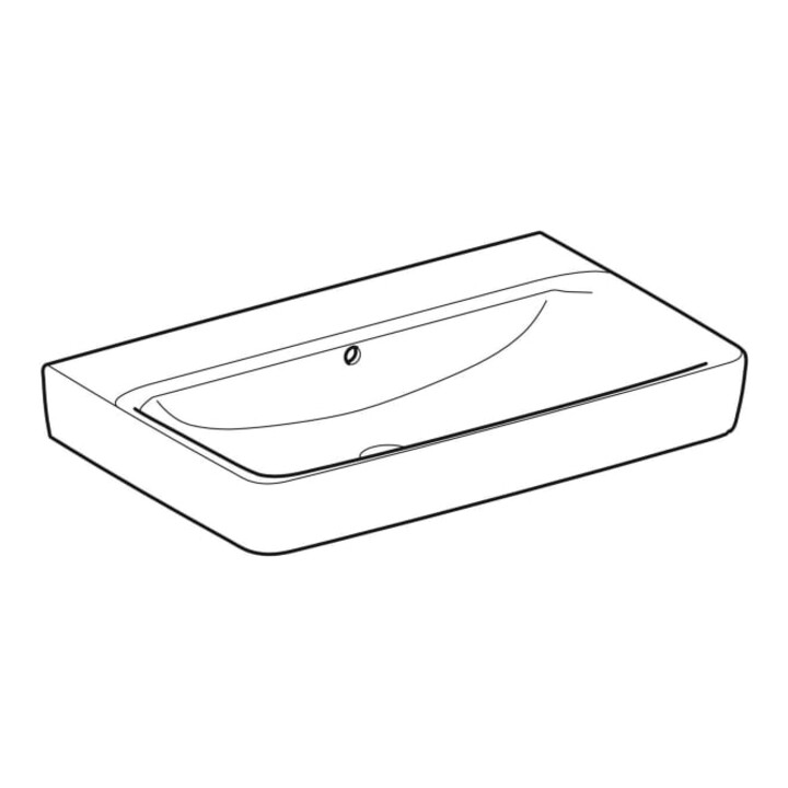 Geberit Plan vasque Renova 75x48 cm, sans robinet, avec trop-plein, blanc KeraTect