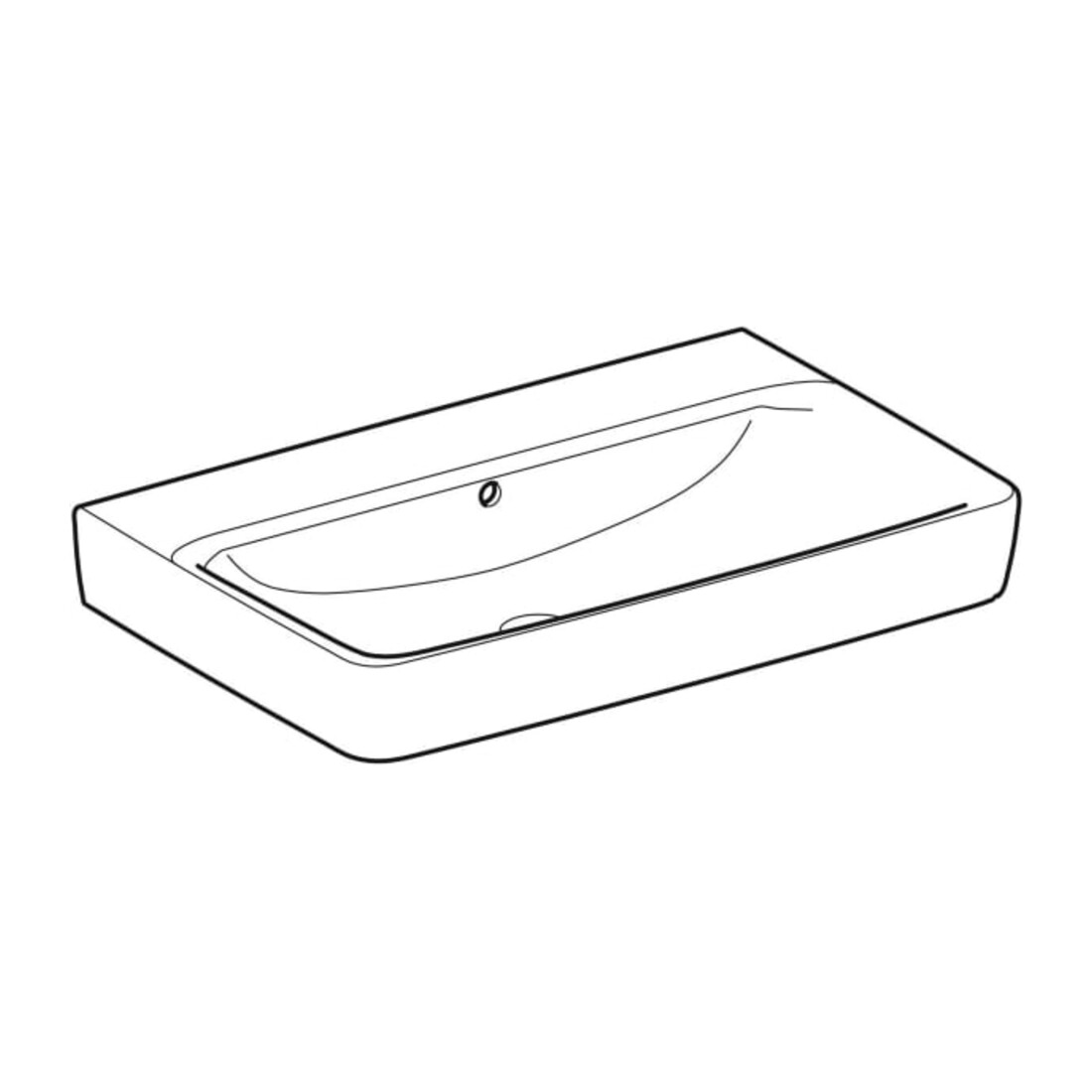 Geberit Plan vasque Renova 75x48 cm, sans robinet, avec trop-plein, blanc KeraTect