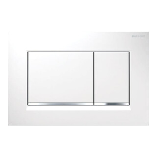 Geberit Plaque de commande Sigma 20 Pl/T blanc, rayures vc, pour 2-Mg, plastique