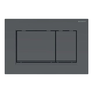 Geberit Plaque de commande Sigma 20 Pl/T noir mat, bande noire, pour 2-Mg, plastique