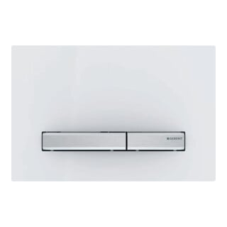 Geberit Plaque de commande Sigma 50 Pl bl., Pl/T chromé, carrée, pour chasse 2-mécanismes