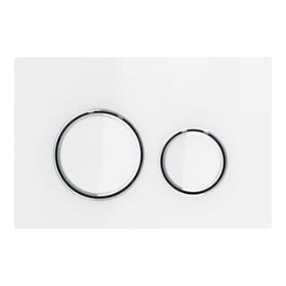 Geberit Plaque de commande Sigma 50 ronde Pl/T blanc, bord chromé, pour chasse double volume