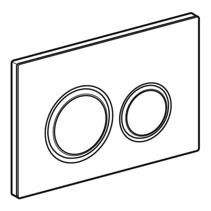 Geberit Plaque de commande Sigma 50 ronde Pl/T blanc, bord chromé, pour chasse double volume