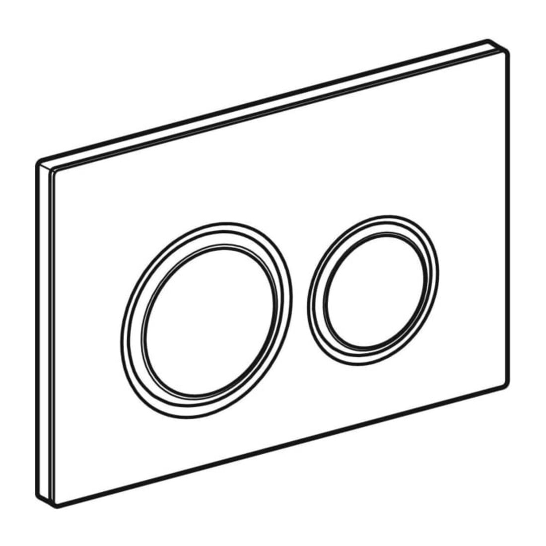 Geberit Plaque de commande Sigma 50 ronde Pl/T blanc, bord chromé, pour chasse double volume