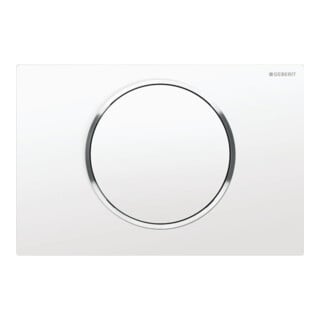 Geberit Plaque de commande Sigma10 Pl/T blanche, Rg vc, KS, avec arrêt de chasse d'eau