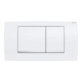 Geberit Plaque de commande Twinline 30 Pl/Dr blanche, rayure chromée, pour chasse 2-Mg.