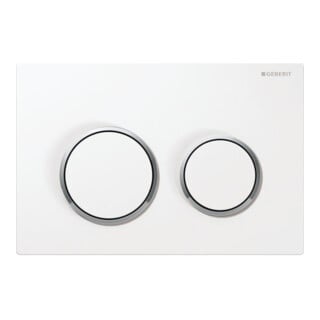 Geberit Plaque de recouvrement Omega 20 Pl/T blanc, brillant, pour chasse 2-Mg