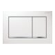 Geberit Plaque de recouvrement Omega 20 Pl/T blanc, rayée, brillant, pour chasse 2-Mg-1