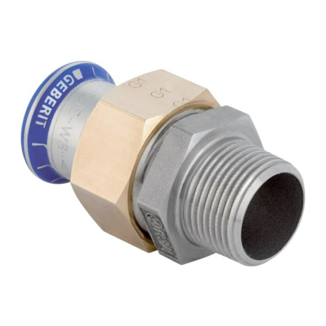 Geberit raccord de transition Mapress d 35xR 1 1/4, inox, mâle AG, sans plomb