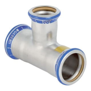Geberit Raccord en T gaz Mapress d= 42x35x42mm, réduit, acier inoxydable