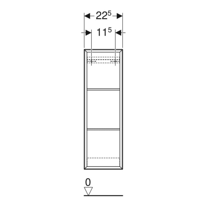 Geberit Regal 22,5x70x13,2cm, re, Ei nat./Mel. Struk.