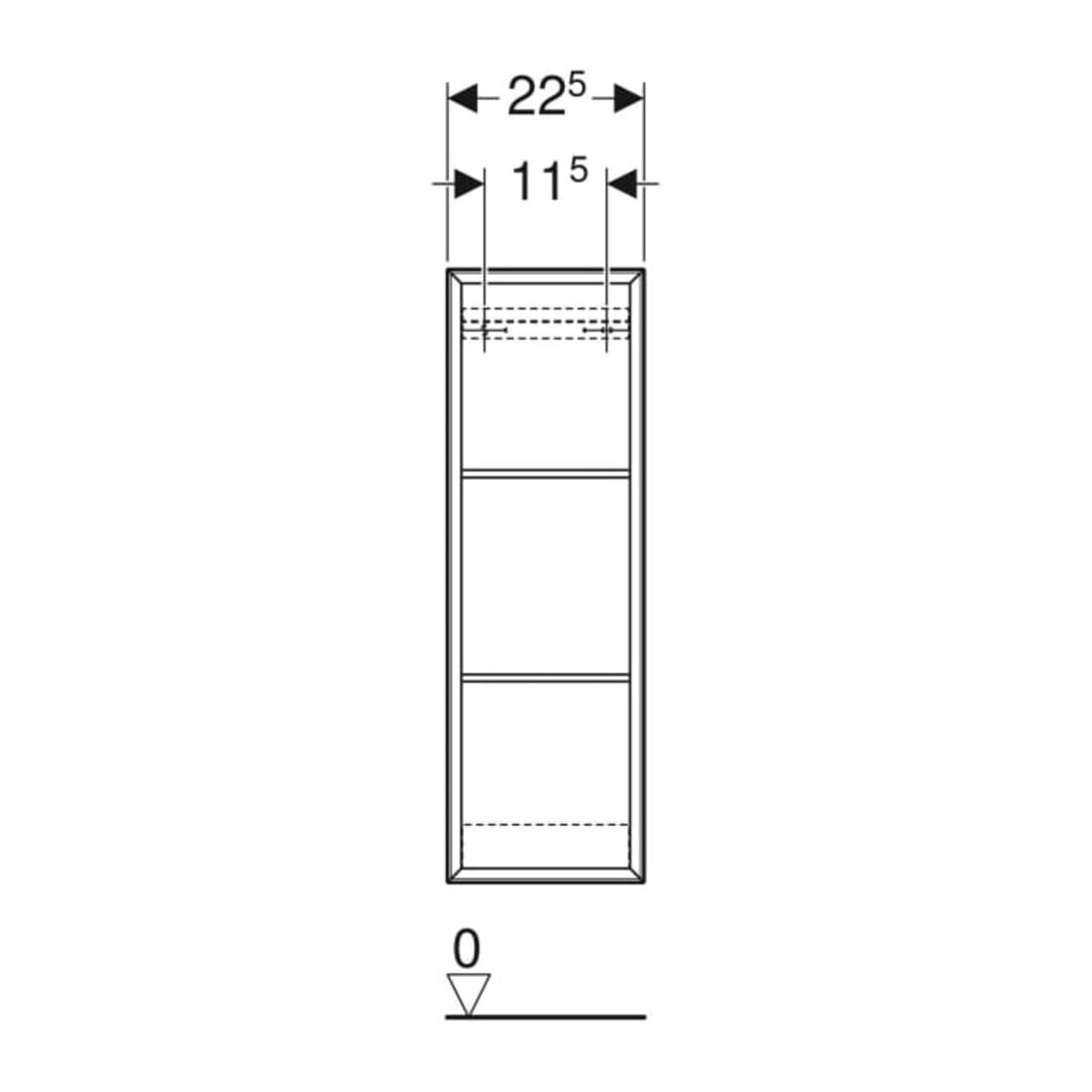 Geberit Regal 22,5x70x13,2cm, re, Ei nat./Mel. Struk.