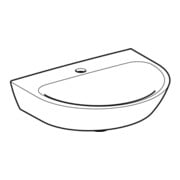 Geberit Renova Lavabo mural 50x40 cm, blanc, complet fermé, sans trop-plein-4