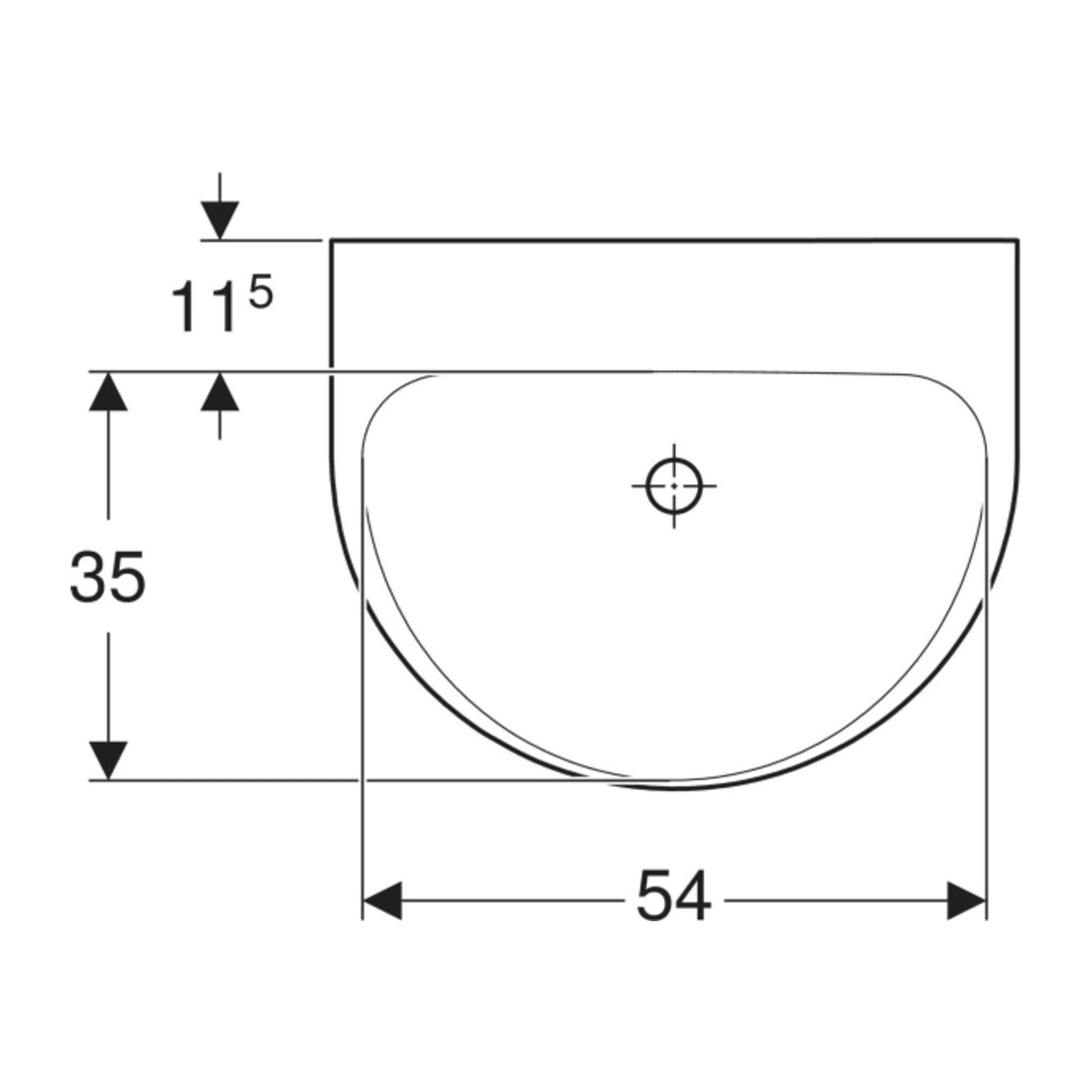 Geberit Renova Waschtisch, 60x48cm o. Hl., o. Ül., weiß, kompl. geschl.