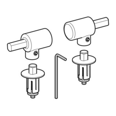 Geberit Scharniere Flow m Absenkaut., verchromt, für WC-Sitz
