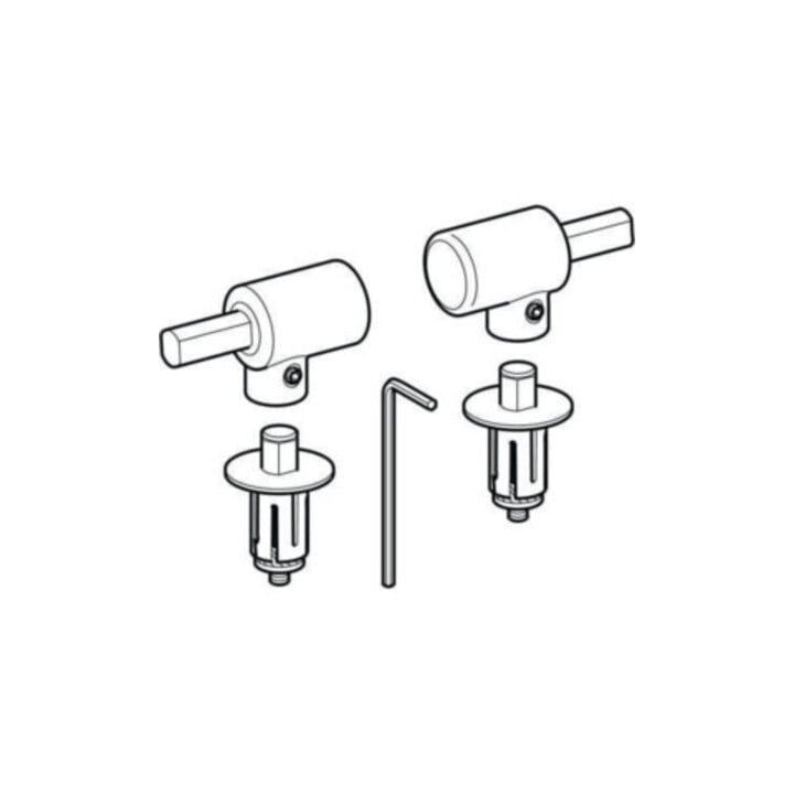 Geberit Scharniere Flow m Absenkaut., verchromt, für WC-Sitz