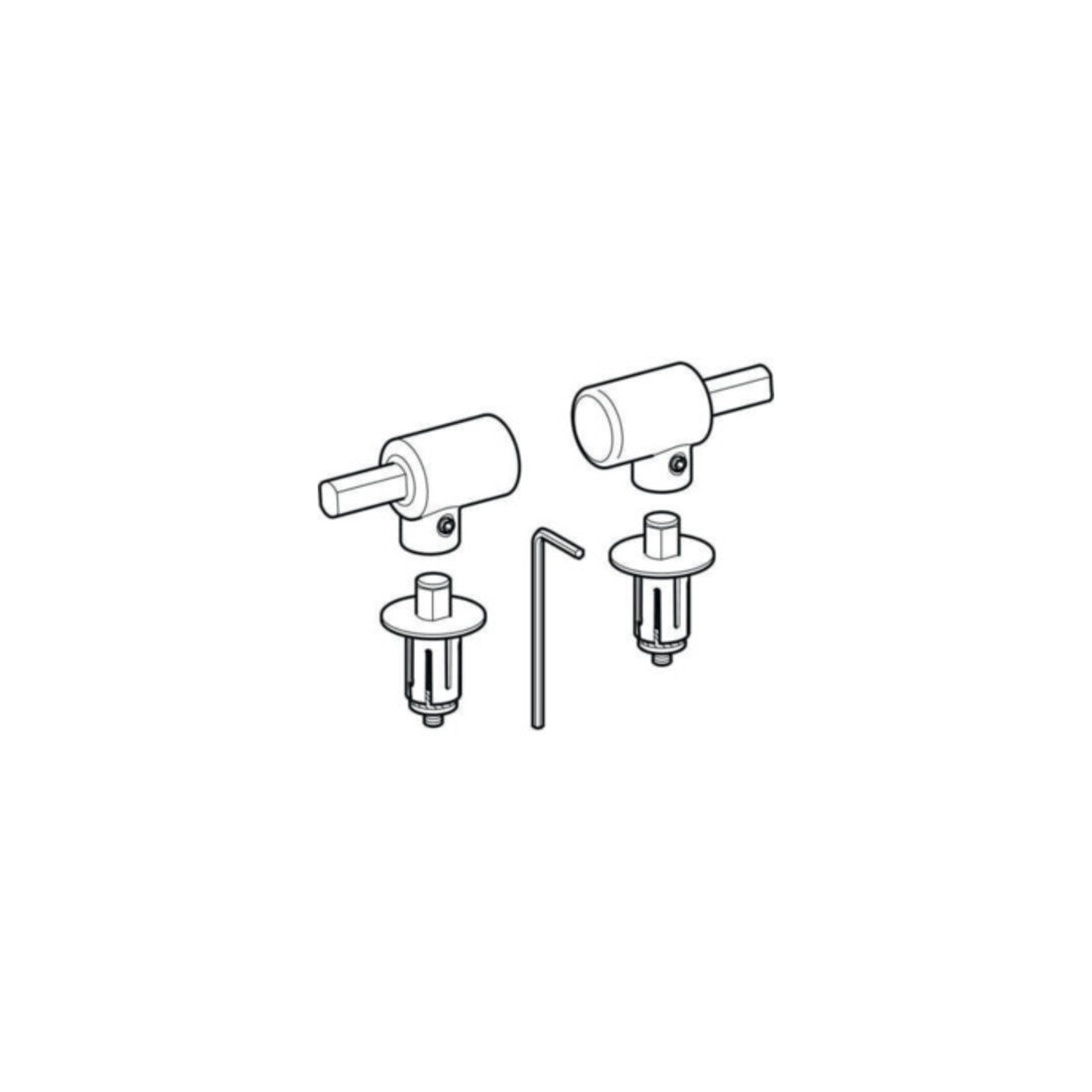 Geberit Scharniere Flow m Absenkaut., verchromt, für WC-Sitz