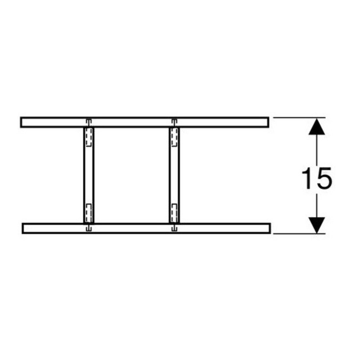 Geberit Schubladeneinsatz H-Unterteilung, 320 x 70 x 150 mm, hellgrau
