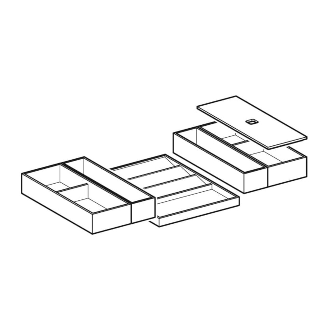 Geberit Schubladeneinsatz-Set 75cm breit, für obere Schublade, Bambus