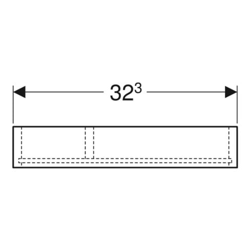 Geberit Schubladeneinsatz Smyle Square 32,3x5,9x15cm, T-Teil., la. strukturiert