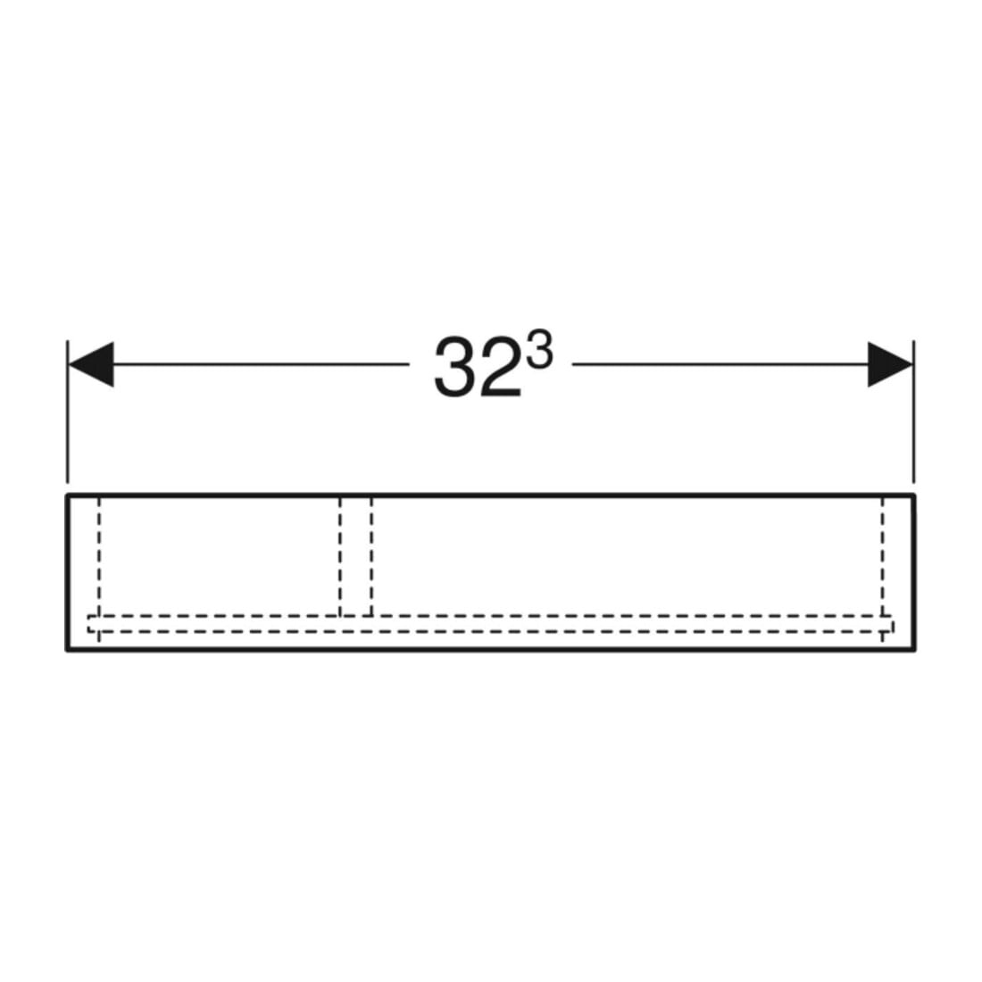 Geberit Schubladeneinsatz Smyle Square 32,3x5,9x15cm, T-Teil., la. strukturiert