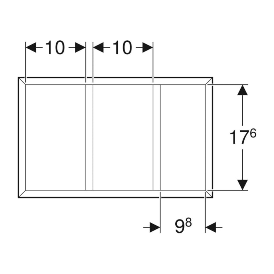 Geberit Schubladeneinsatz Smyle Square 32,3x9,8x20cm, la. strukt., H-Teilung