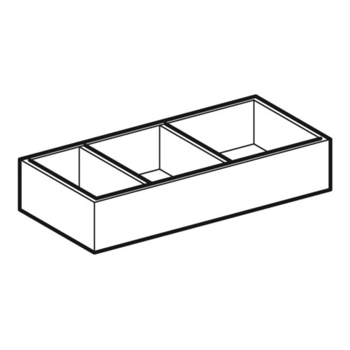Geberit Schubladeneinsatz Xeno2 32,3x6,2x15,0cm, H-Teil., Mel. Holz/grau